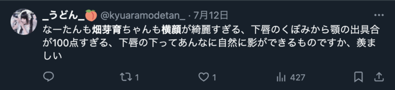 畑芽育 横顔